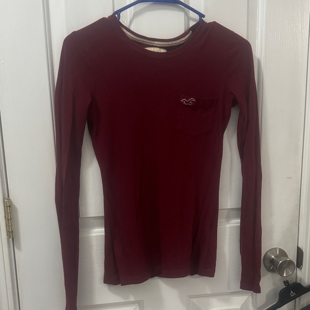 Hollister Burgundy Long Sleeve Tee